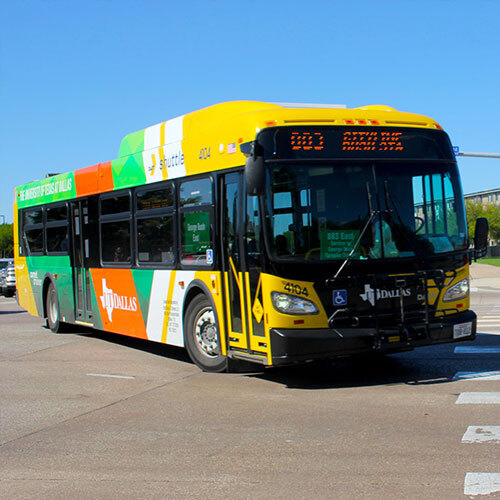 883 DART bus on campus.